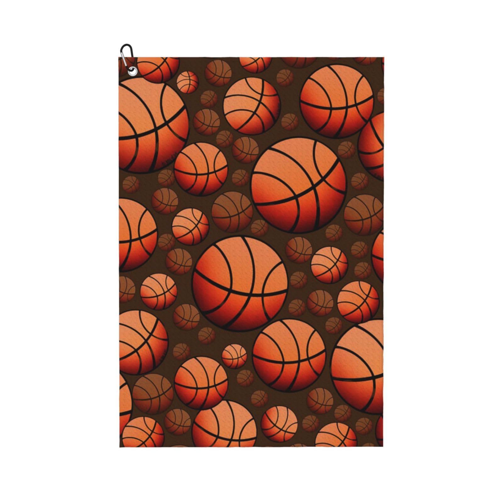 Hnnkloy Basketball, 16x24 in Portable Waffle Golf Towels with Carabiner Clip for Golf Bag