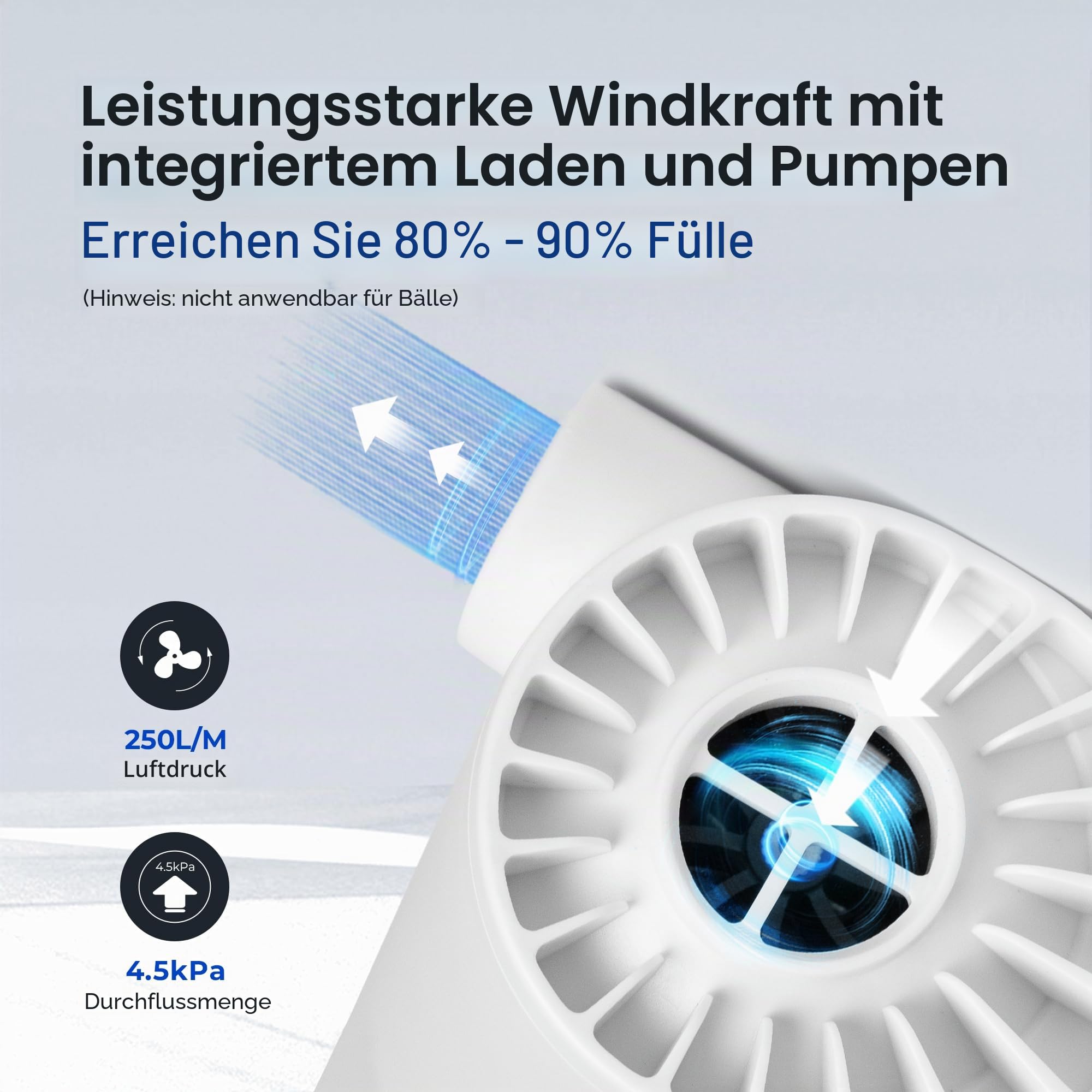 FLEXTAILGEAR EVO Pump, Tragbare Elektrische Pumpe,Luftmatratze Pumpe, Hoher Luftdruck von 4,5kPa, 3800mAh Akku,5 Mehrfachfunktion Düsen für Doppelbett,Schlauchboot,Einzelbett,Luftmatratze