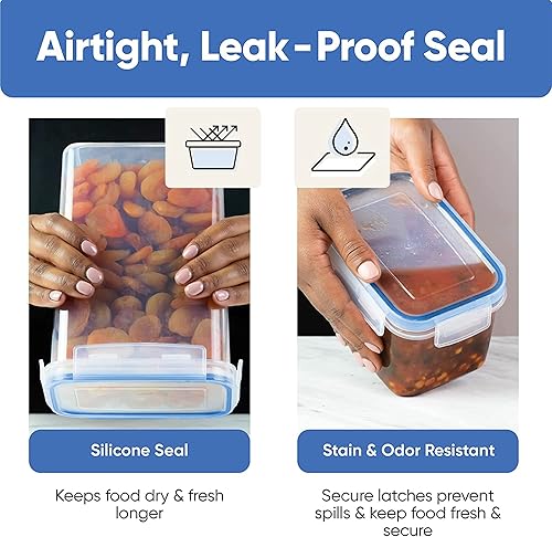 Miniatura 3 de Chef's Path Juego de recipientes herméticos para almacenamiento de alimentos con tapas (paquete de 24) para organización de cocina y despensa,