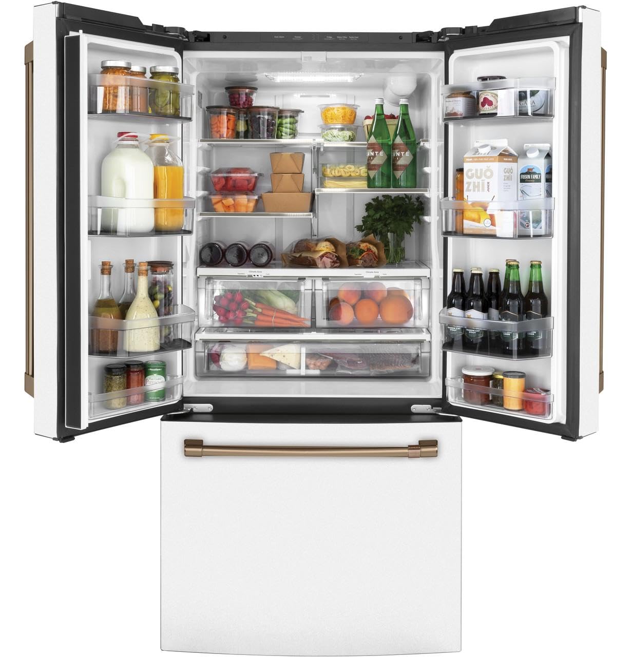 Café Cwe19sp4nw2 18.6 Cu. Ft. French Door Refrigerator In Matte White, Fingerprint Resistant, Counter Depth And Energy Star on Fridge.com - View 2