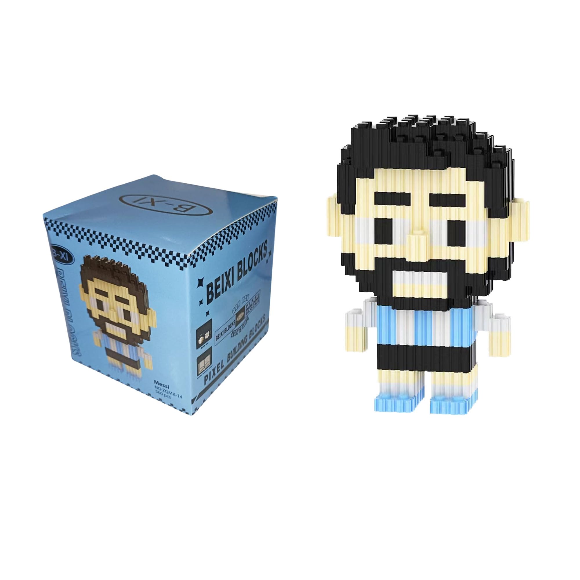 MONKEYTAIL DIY Building Blocks Mini Figure - Football Player Messi | Fun Activity Toy for Little Football Fans | Birthday Gift for Kids Age 7+