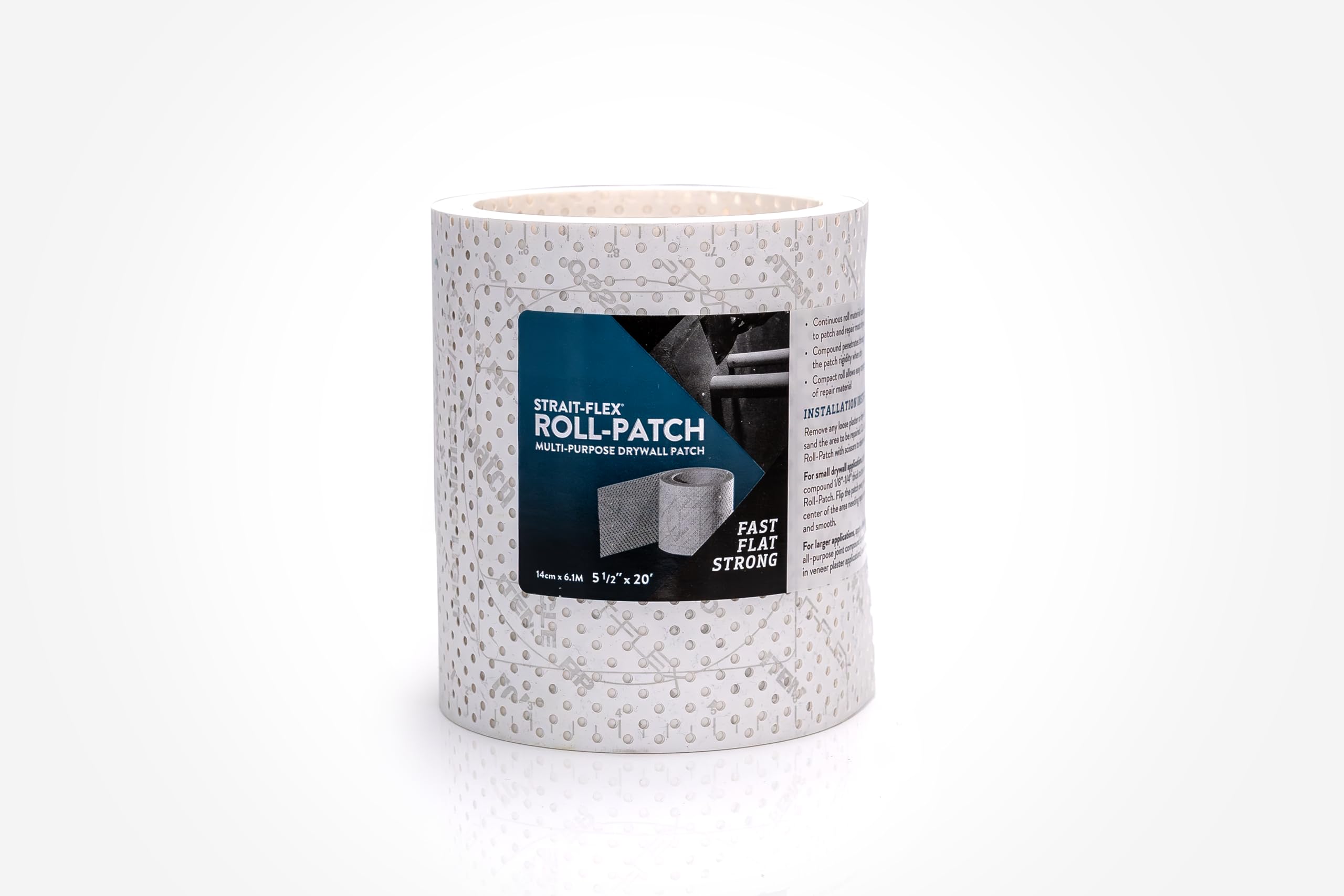 Strait Flex Drywall Patch – Roll-Patch Drywall Repair Tape for Wall Fixes – Works Well for Outlets, Light Holes, and Cracks – Smooth, Sandable Finish