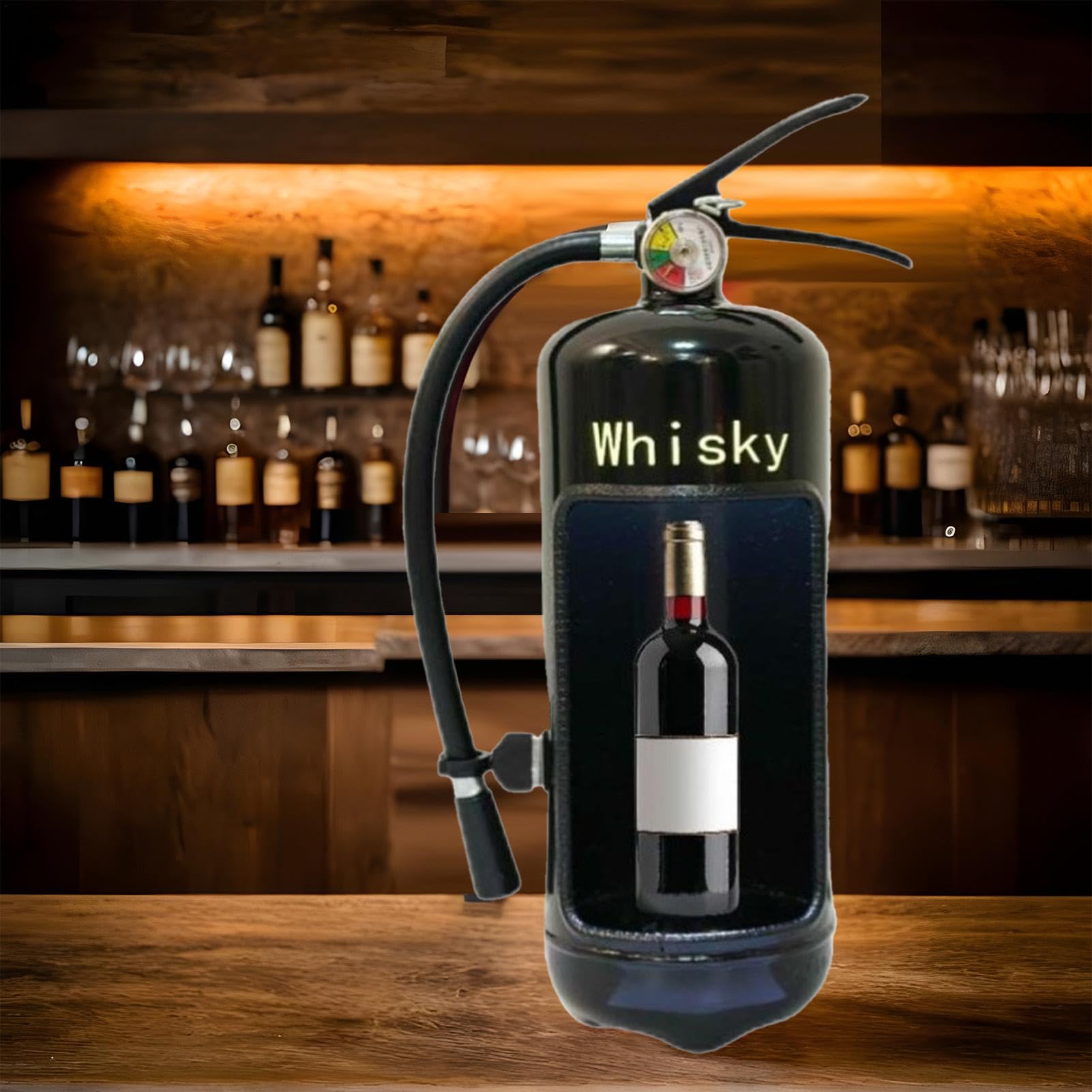 Sostenedor del vino extintor,Extintor Dispensador de vino | Sistema de almacenamiento de vino para el hogar,Caja de vino de armario de hierro creativo para decoración y decoración del hogar