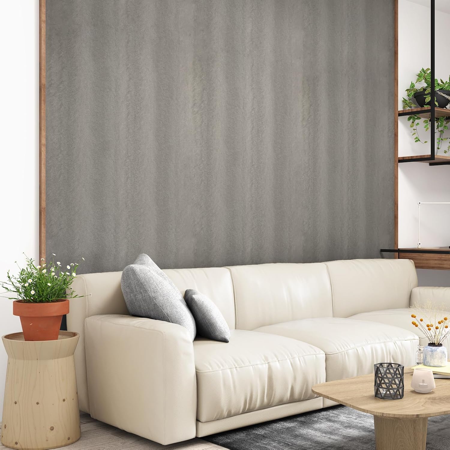 Grey Wood Contact Paper for Countertops 17.72" x314.96" Waterproof Wood Peel and Stick Wallpaper Grey Contact Paper for Cabinets Counter Top Removable Adhesive Wooden Vinyl Countertops Wrap