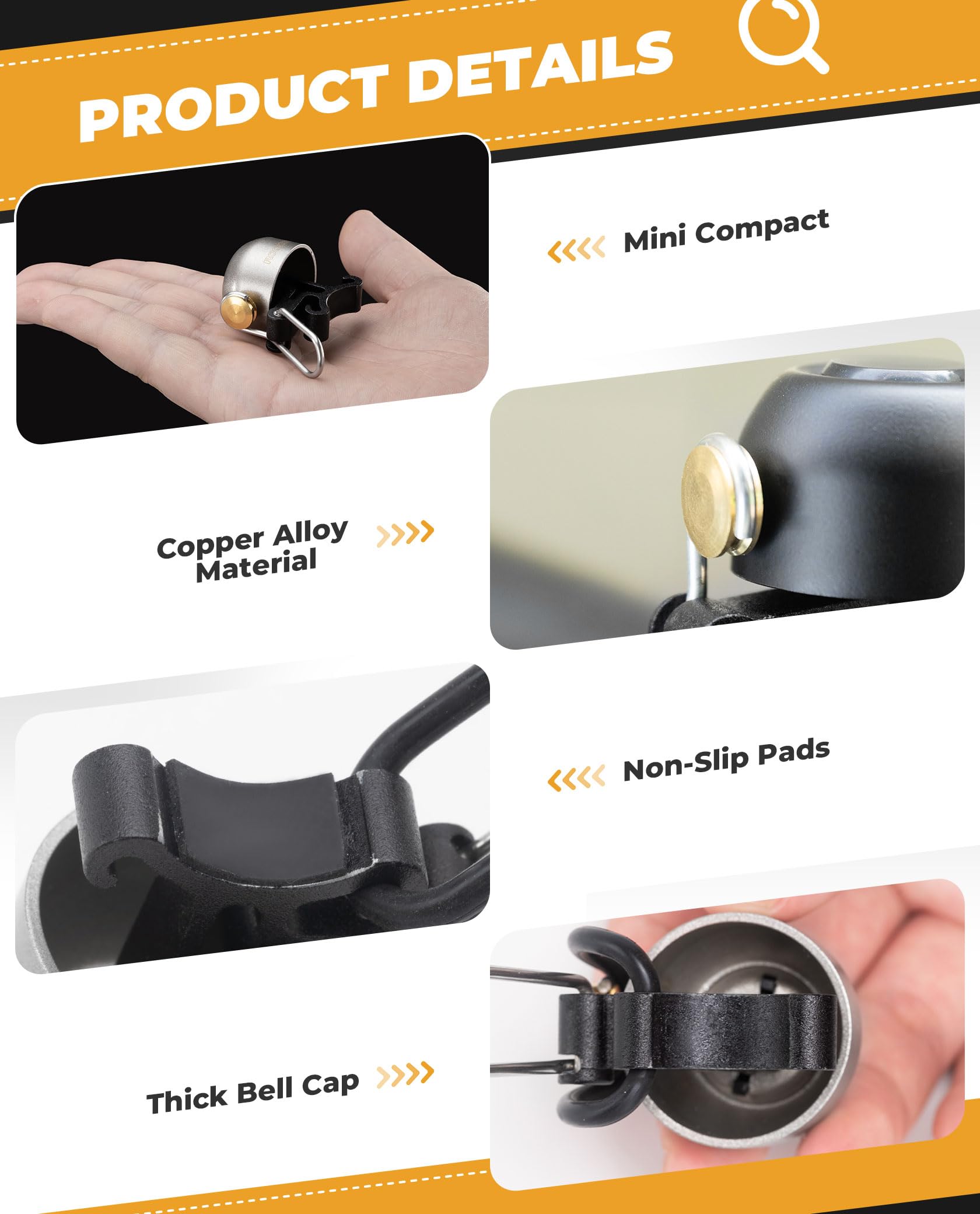 ROCKBROS Bike Bell, Bicycle Bell with Crisp Clear Sound - Image 2