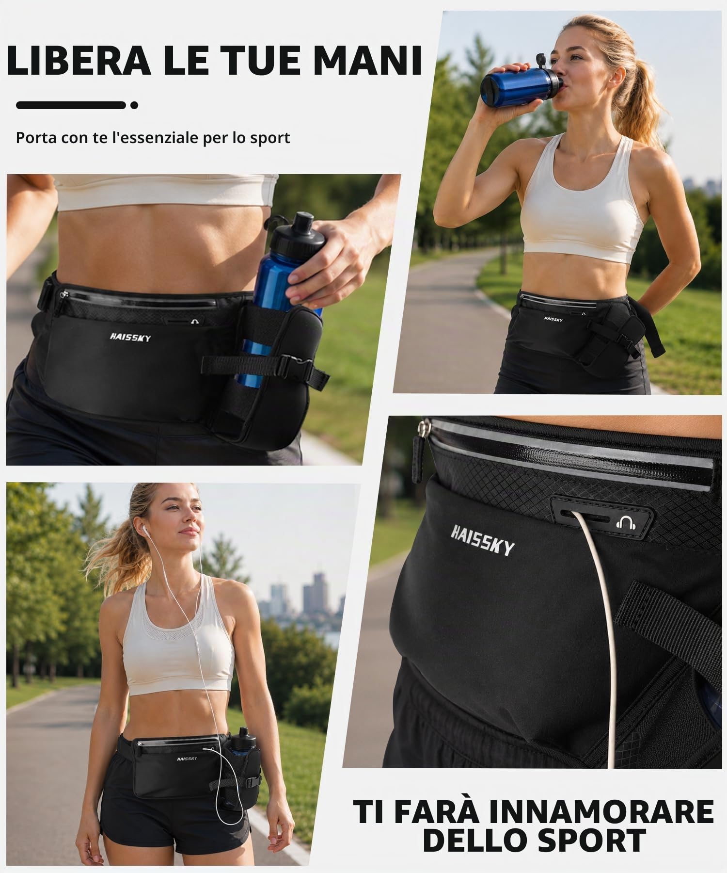 Cintura da corsa per cellulare 7 pollici marsupio sportivo jogging fitness