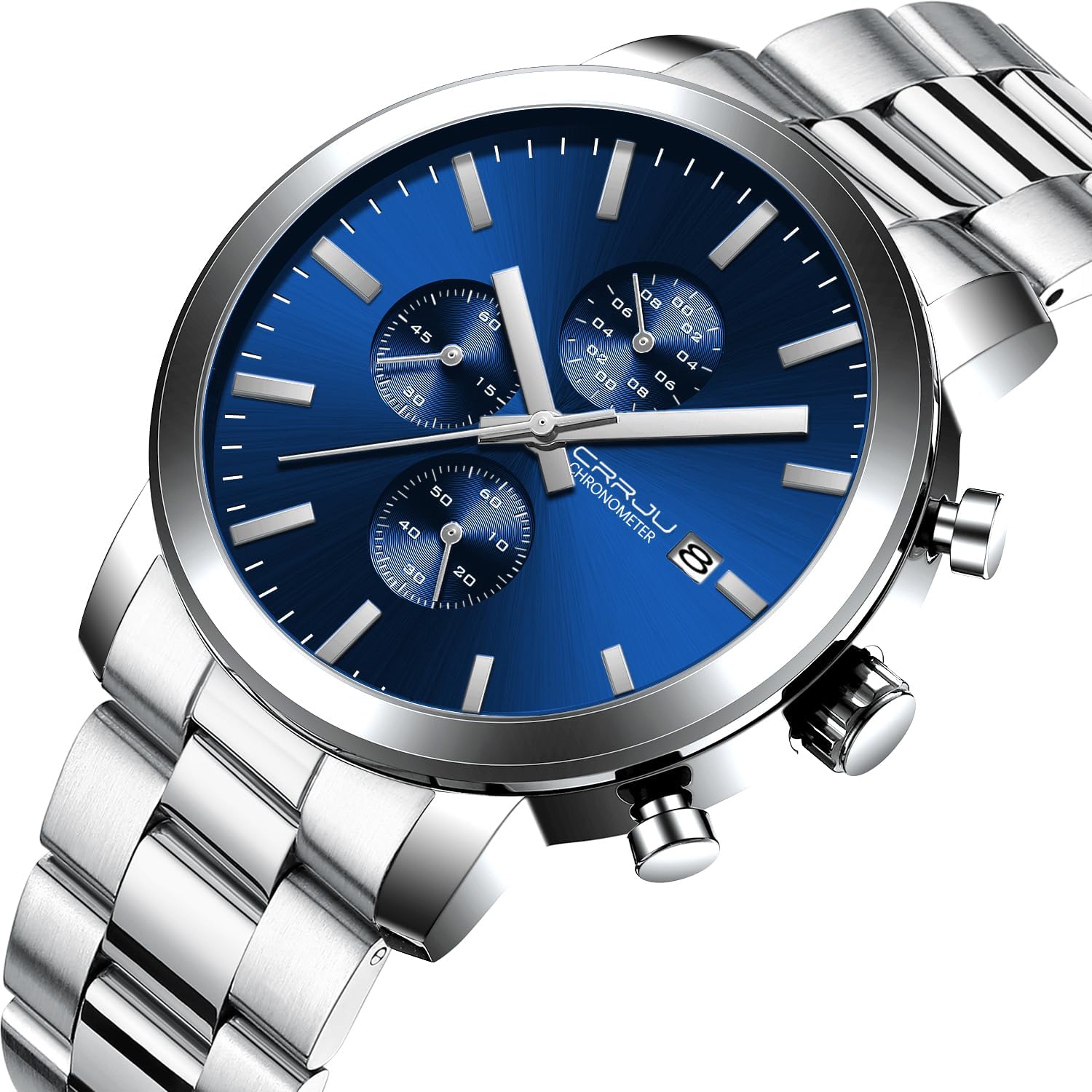 CRRJU Mens Stylish Casual Quartz Watches for Men Luxury Waterproof Calendar Chronograph Japan Movement Wristwatches - Image 2