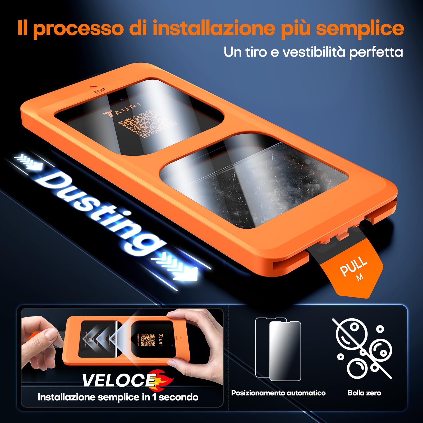 TAURI Privacy Vetro Temperato per iPhone 16 Pro Max,Rimozione Automatica Della Polvere, Durezza 9H, Senza Bolle,Pellicola Protettiva per iPhone 16 Pro Max Pellicola Anti-Spy, 2 Pezzi