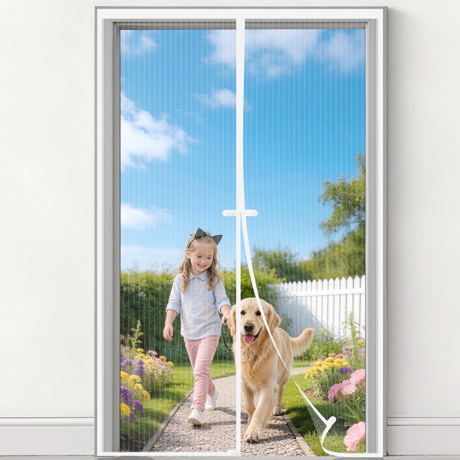 Moustiquaire magnétique 160x200 pour porte à fermeture automatique