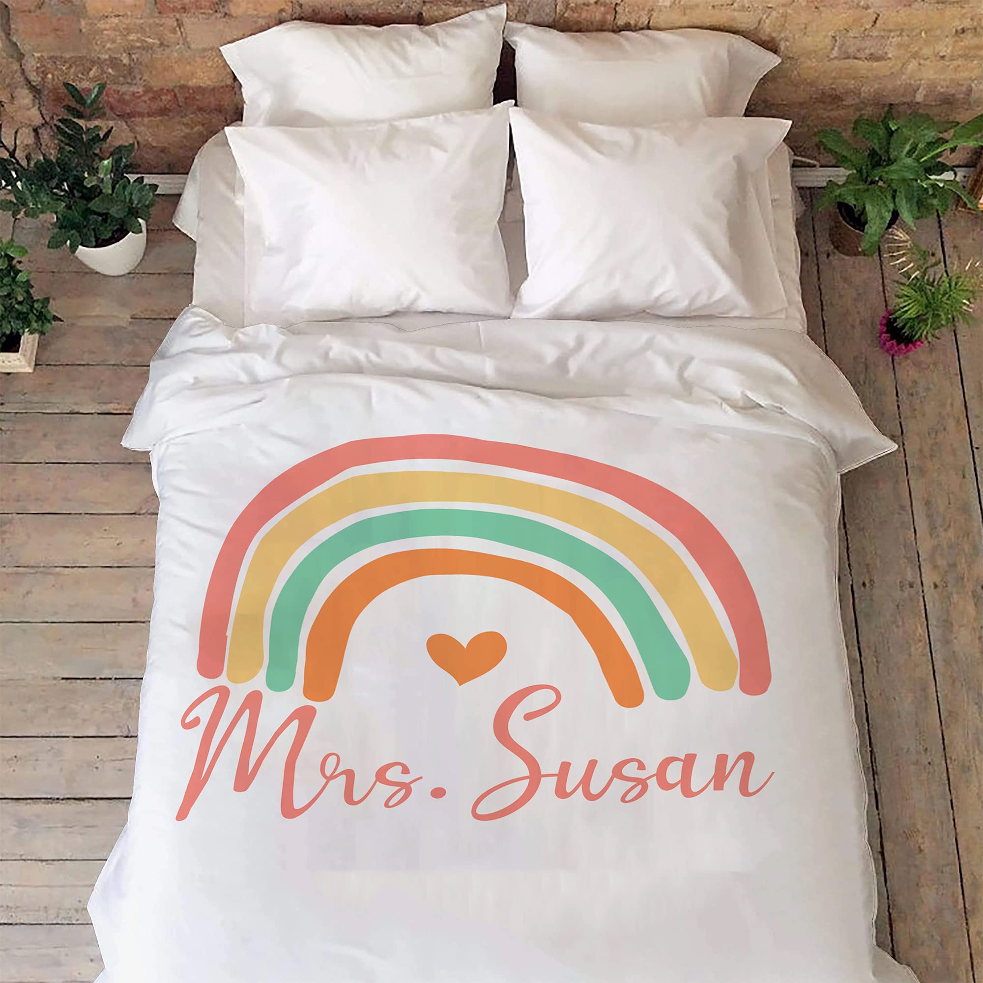 Manta personalizada de arco iris, manta con nombre personalizado, manta de arco iris, regalo para profesora, manta personalizada de regalo para ella, manta de arco iris, manta de regalo personalizada