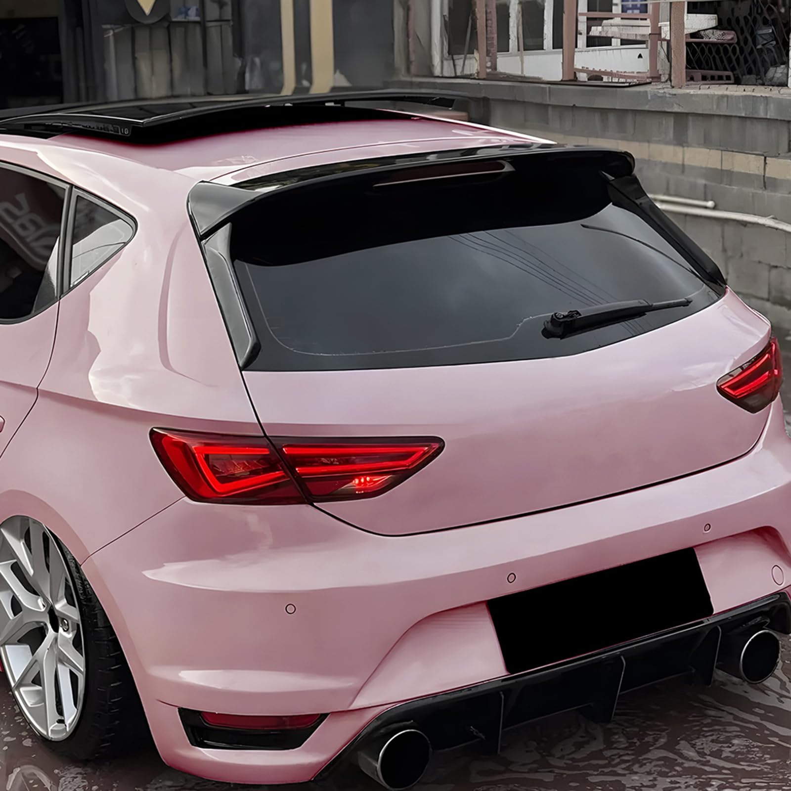 Alerón Spoiler Ala de Maletero Techo Trasero Divisor Lateral Trim Para SEAT Leon MK3 2013-2019 Negro