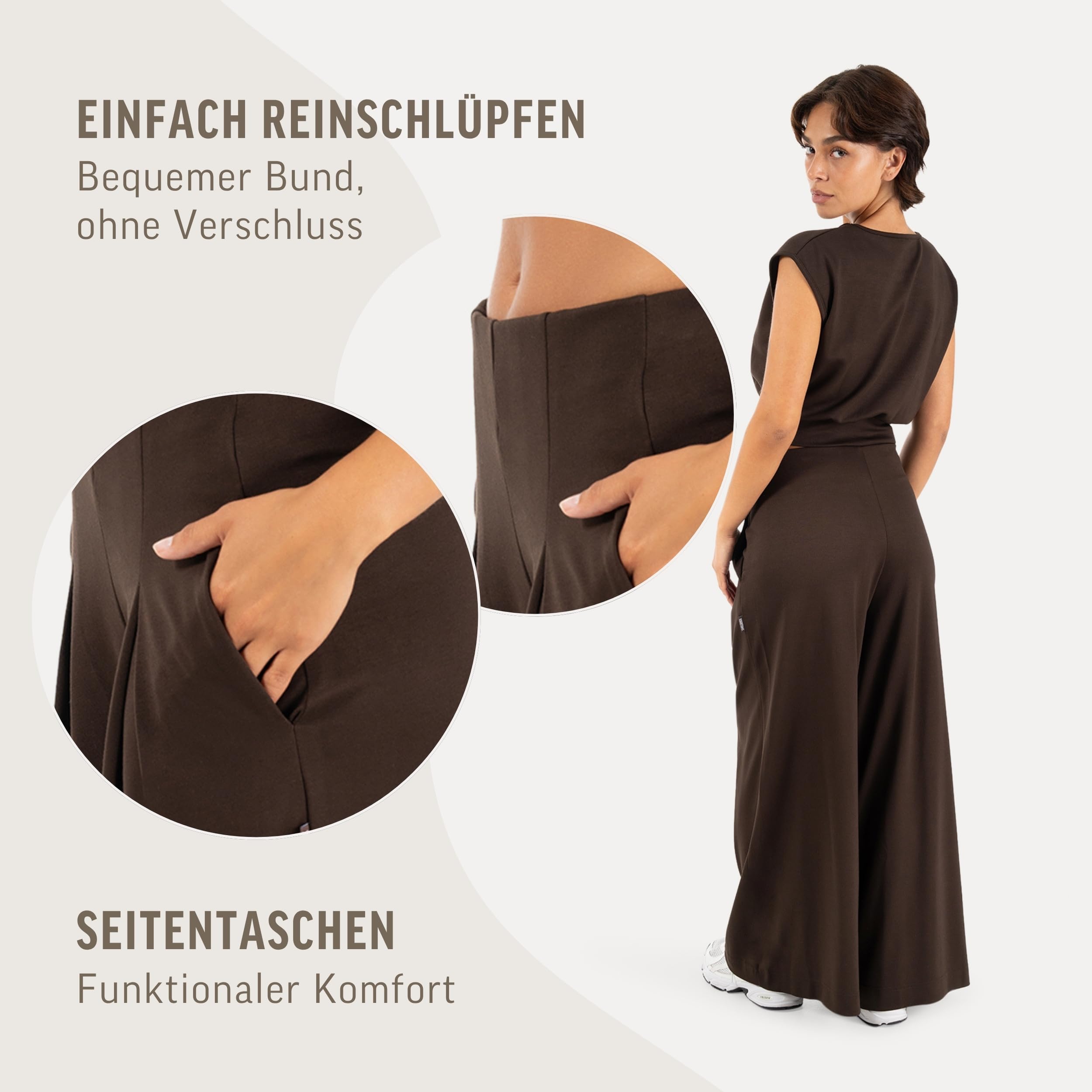 SMILODOX Jogginghose Damen Vanea, Loose Fit, Trainingshose Damen, Freizeithose Damen, Weite Hosenbeine, elastisches Strickgewebe, bequemer Bund, für Gym, Freizeit & Homewear
