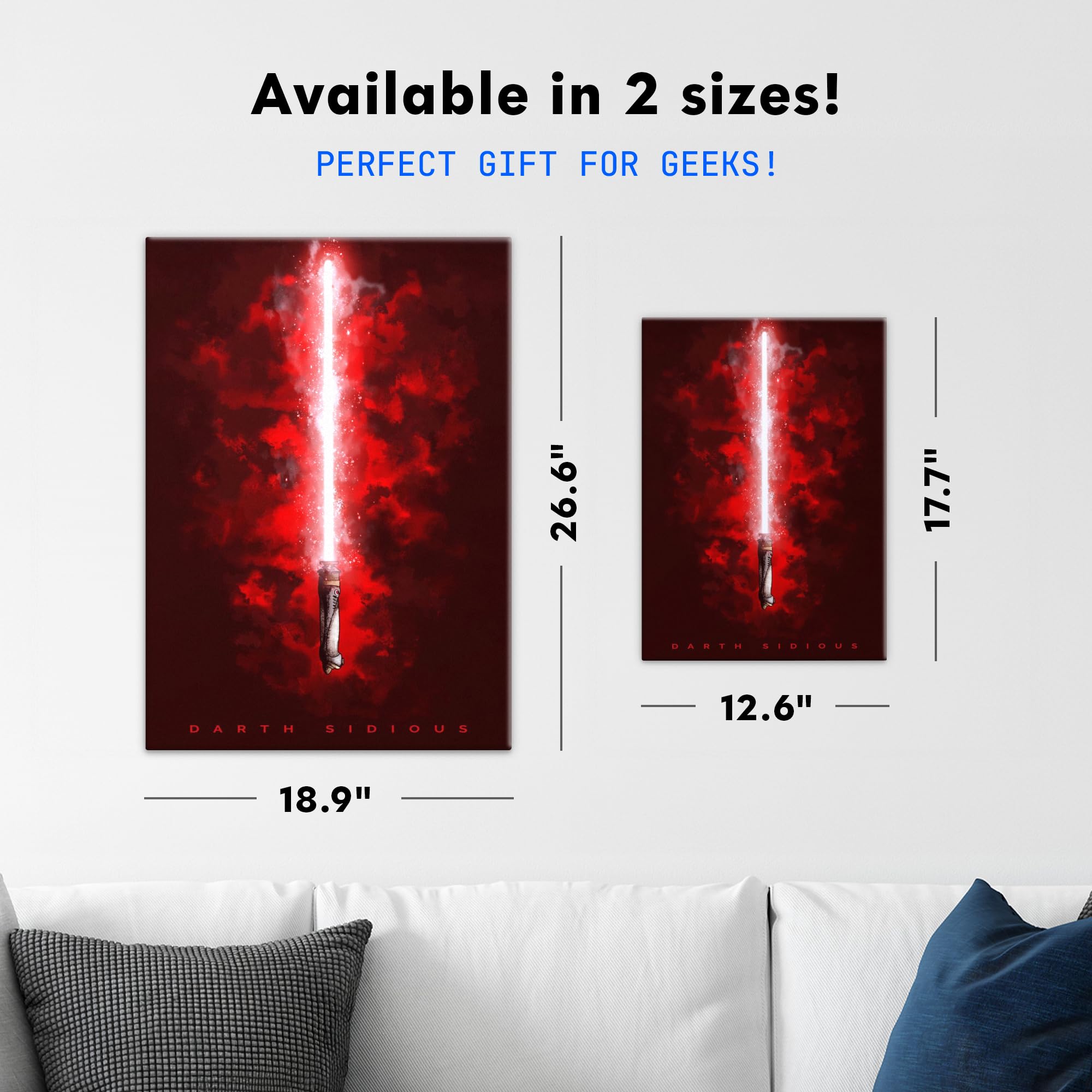 Displate Metallposter Star Wars Darth Sidious Wanddeko Poster für Schlafzimmer Magnetische Befestigung 48 x 67,5 cm