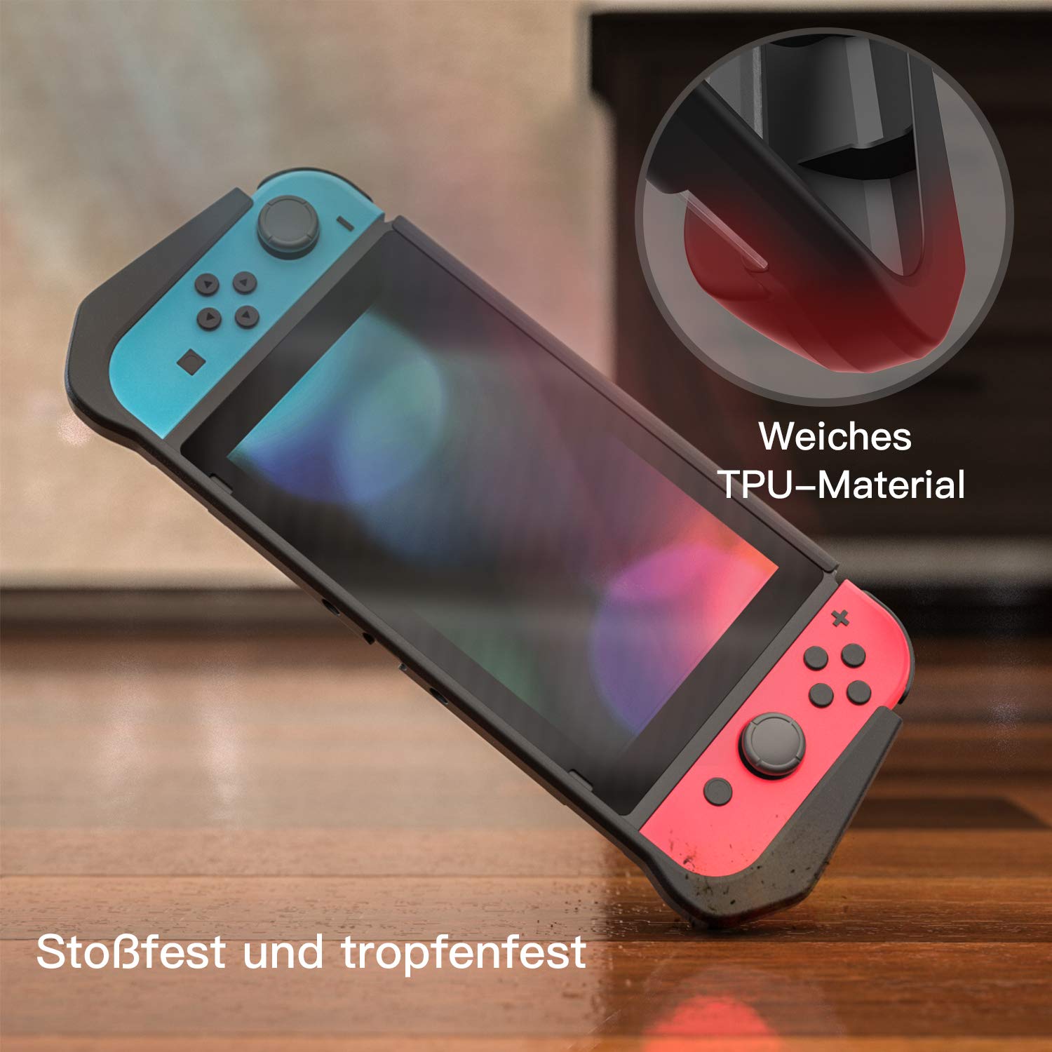 PZOZ Custodia Dockable per Nintendo Switch, (non compatibile con la versione OLED), ergonomica TPU e PC, custodia protettiva ultra sottile, compatibile con Nintendo Switch (Switch/Nero)