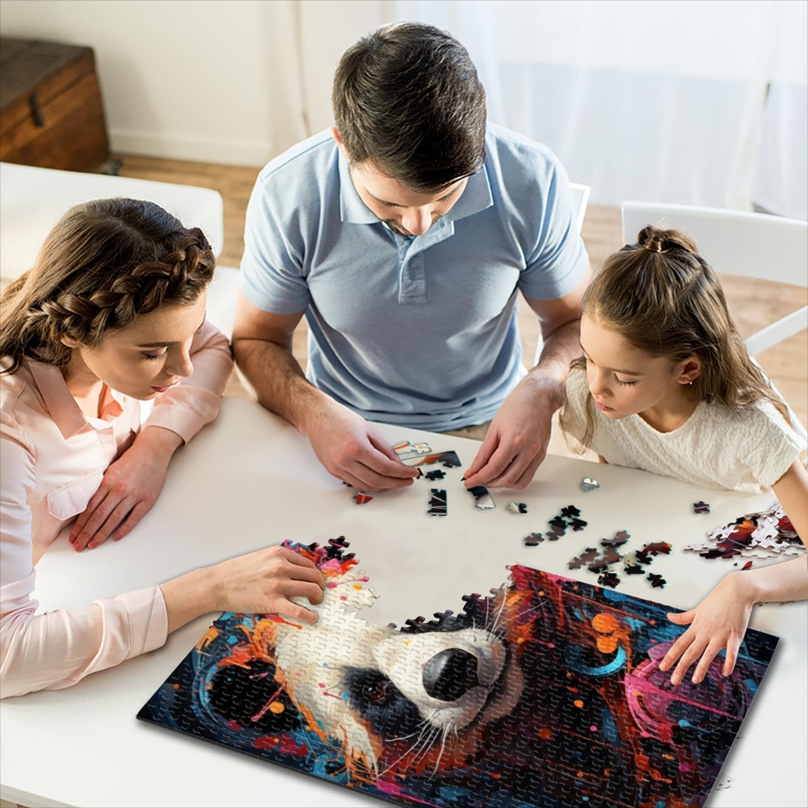 1000 Pezzi Adulti Puzzle Difficili Puzzle Panda Rosso Colorato Gioco Puzzle in Legno Giocattoli Adulti Puzzle Famiglie Puzzle Regalo Giochi Educativi （38x52 cm）
