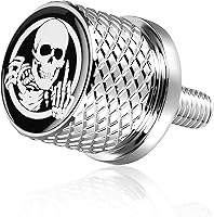 Vista 17 de Tornillo de acero inoxidable moleteado para asiento de guardabarros, rosca de 1/4 pulgadas - 20 para Harley Davidson 1996-2020, esqueleto de dedo