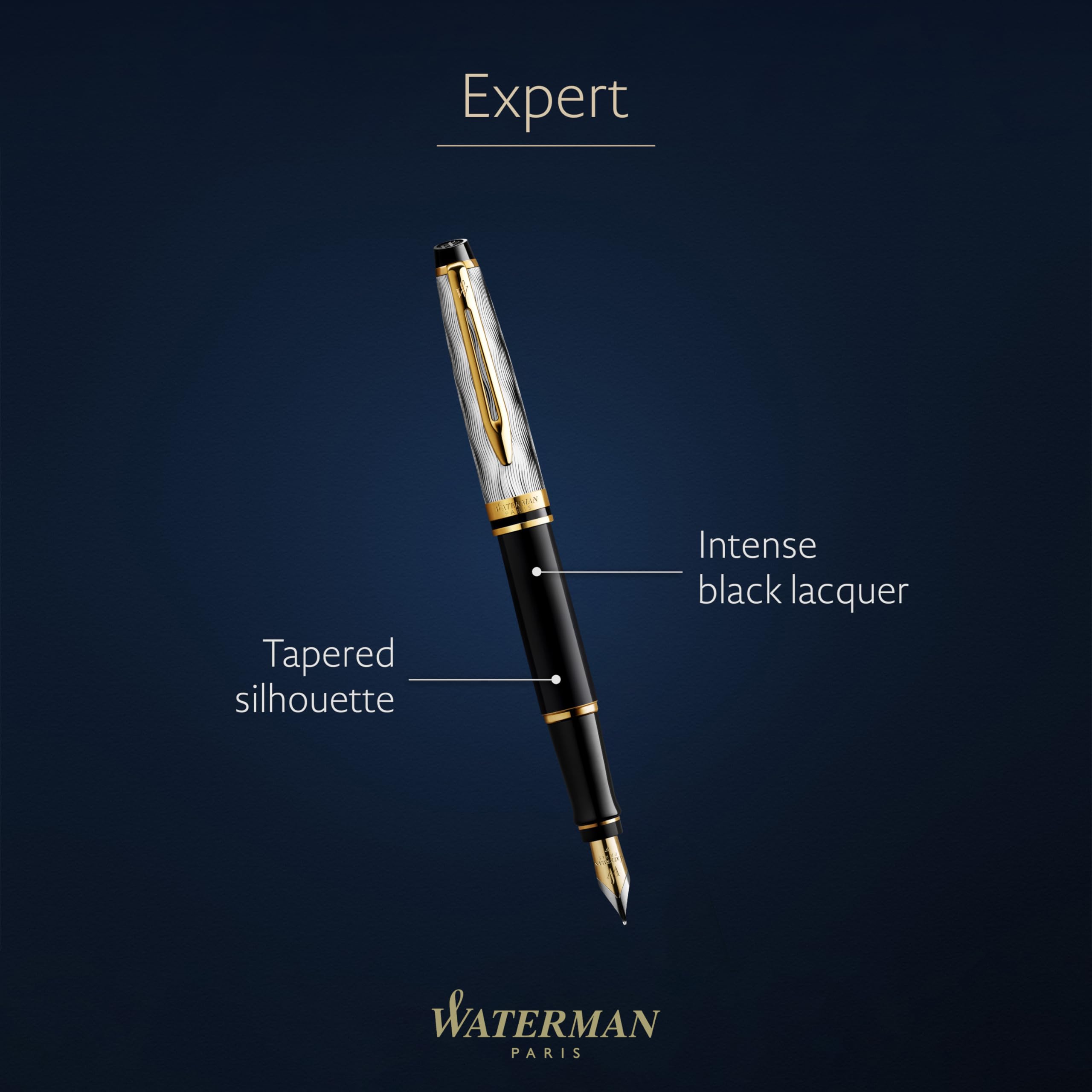 Amazon | Waterman Expert 万年筆 | メタル&ブラックラッカー
