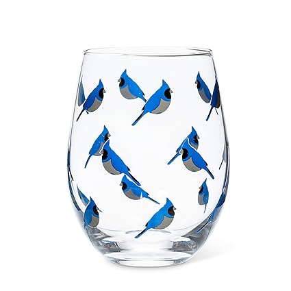 Abbott Collection 27 SG Jay Stemless Goblet, Clear/Blue