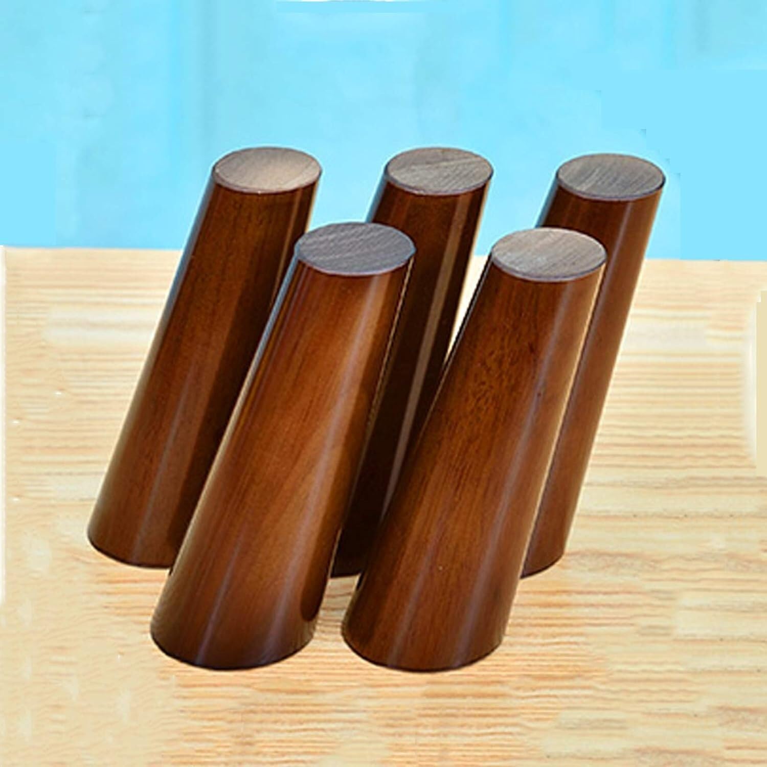 Juego de 4 husillos for Muebles de Madera Maciza, Mesa y sillas de sofá de Repuesto cónicas de Madera de Nogal con Rosca M10 (Color : Oblique, Size : 30cm/11.8inch)