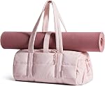 BAGSMART Sac de gym pour les femmes, Sac de yoga avec matelas transversal avec humide & Poche sèche, 15L Carryall pour épaule de gym pour fin de semaine, noir