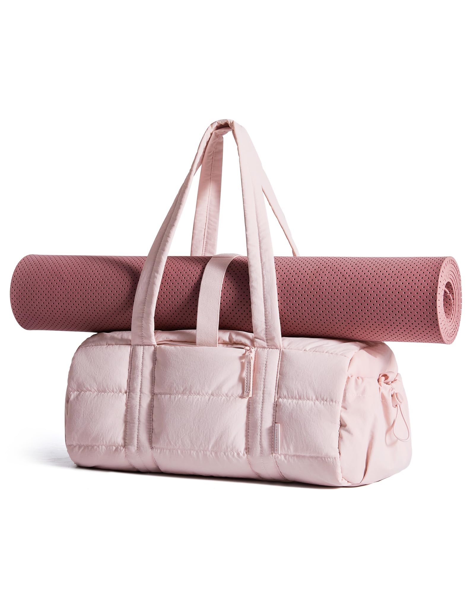 bagsmart Reiki Sporttasche für Damen, Reisetasche für Yogamatten mit Nass- und Trockenfach, 18L Gesteppte Sporttasche für Wochenende/Schwimmen, Rosa