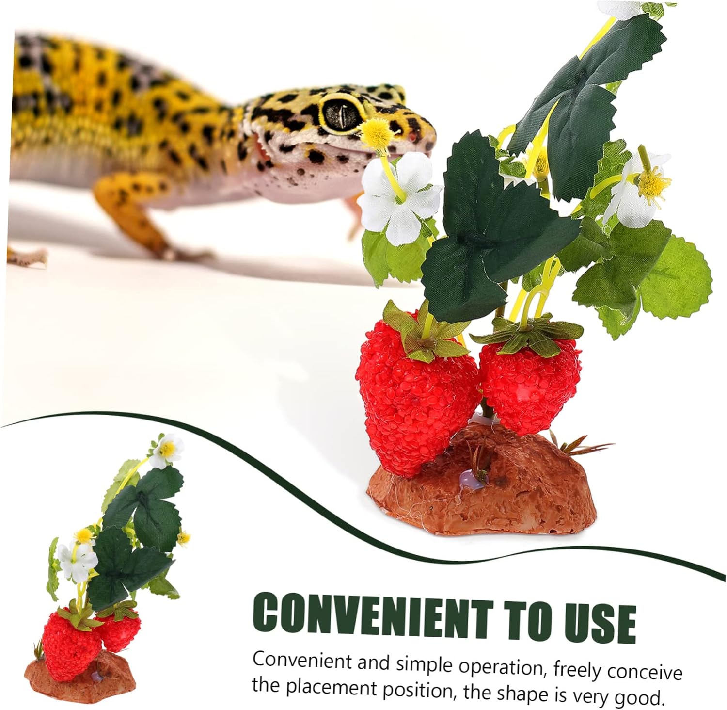 Mipcase 4pcs Reptile Terrarium Decor Lifelike Artificial Plants Easy Installation for Reptile Habitats Aquarium Fish Tank Decorations and Crawler Enclosures for Lizards Turtles and Frogs