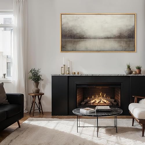 Miniatura 8 de MUDECOR Lienzo enmarcado extra grande para pared, tonos neutros suaves, naturaleza, desierto, antiguo, retro, bellas ilustraciones, decorativo,