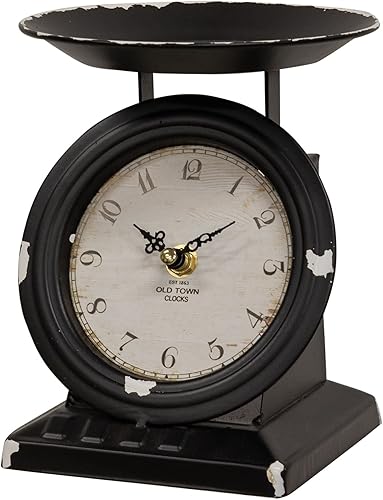 Overstock Reloj vintage negro a escala de la ciudad vieja