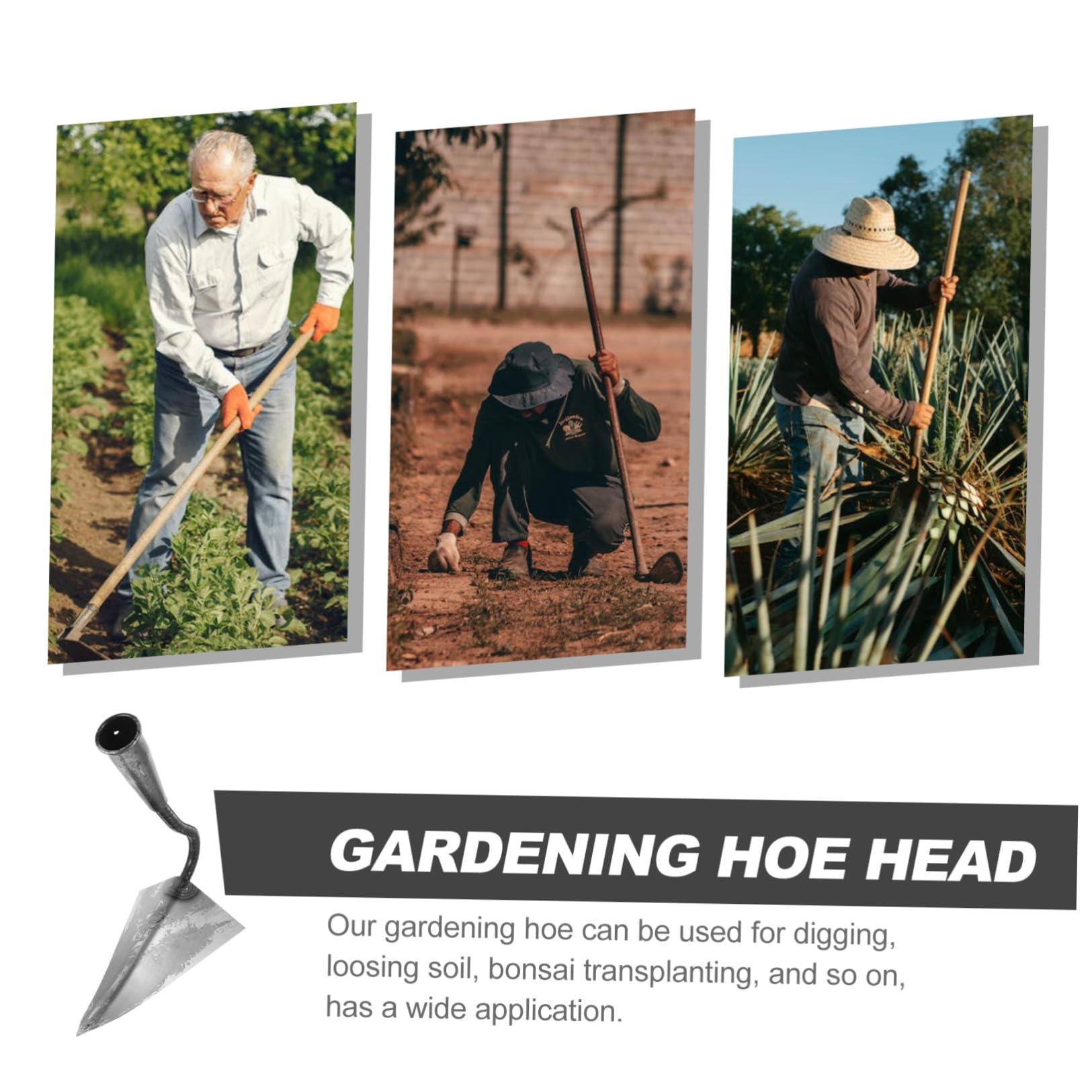Healifty Houe de Jardin en Acier Inoxydable à Joints Renforcés Tête de Houe de Jardin Compacte Noire , Outil de Binage Multifonction pour Pépinières et Vergers