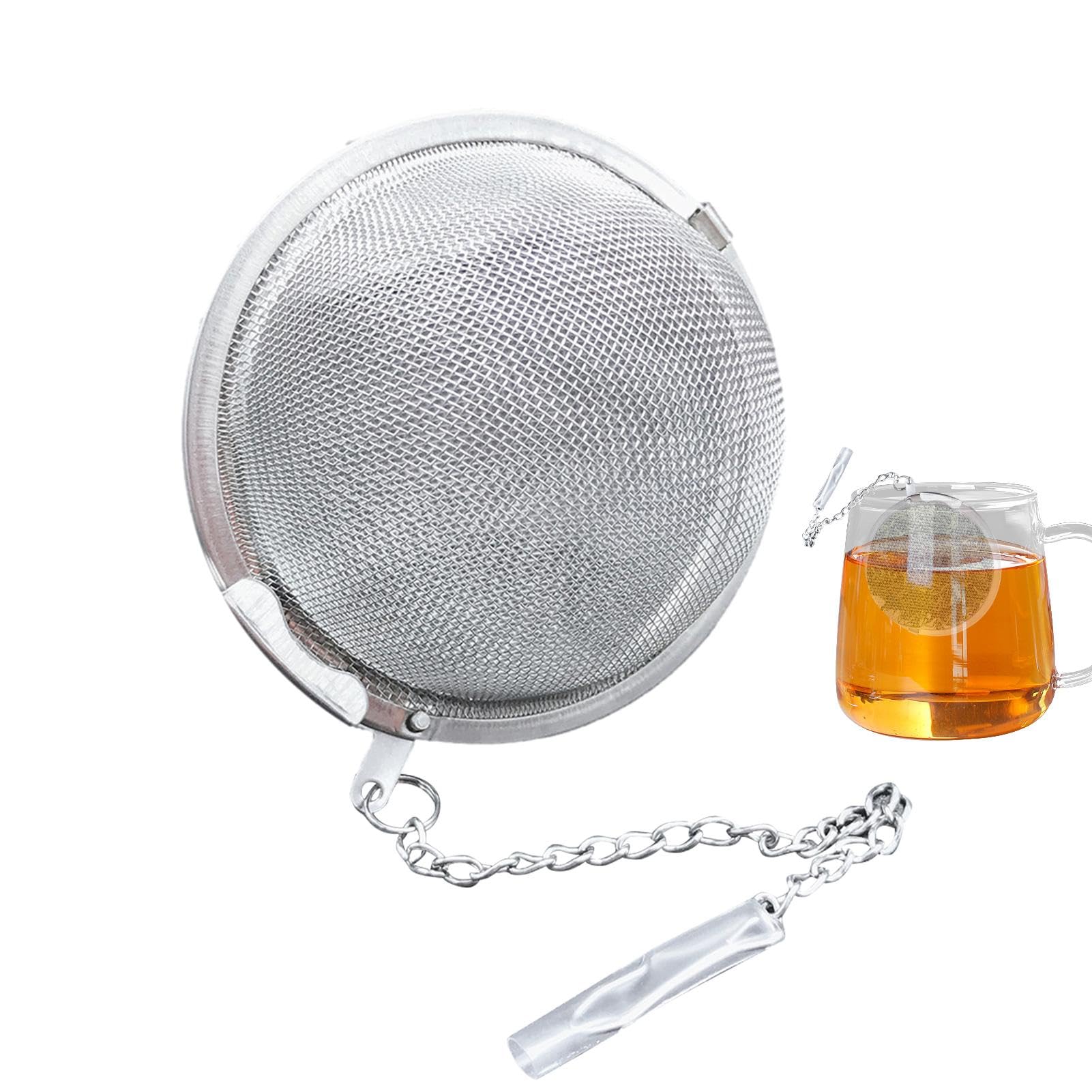 Infusores de bolas de té a granel, filtro de bolas de té,Bola de té de malla con cadena | Colador de té de acero inoxidable para té suelto, infusor reutilizable con cadena de té caliente, f