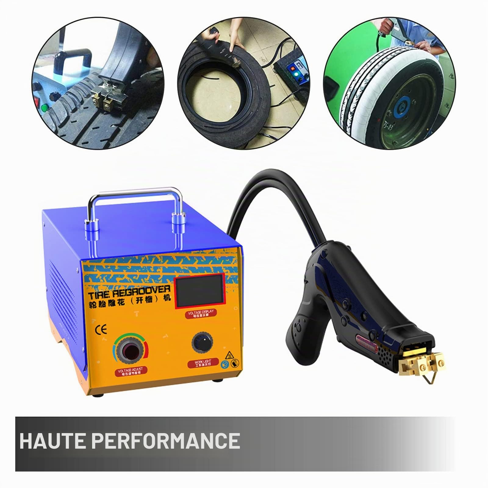 STALF Outil De Rainurage De Pneus, Coupe-Pneus en Fer 1000 W avec 10 Lames, Machine ChaufféE pour Rainurer Les Pneus pour Tous Les Pneus