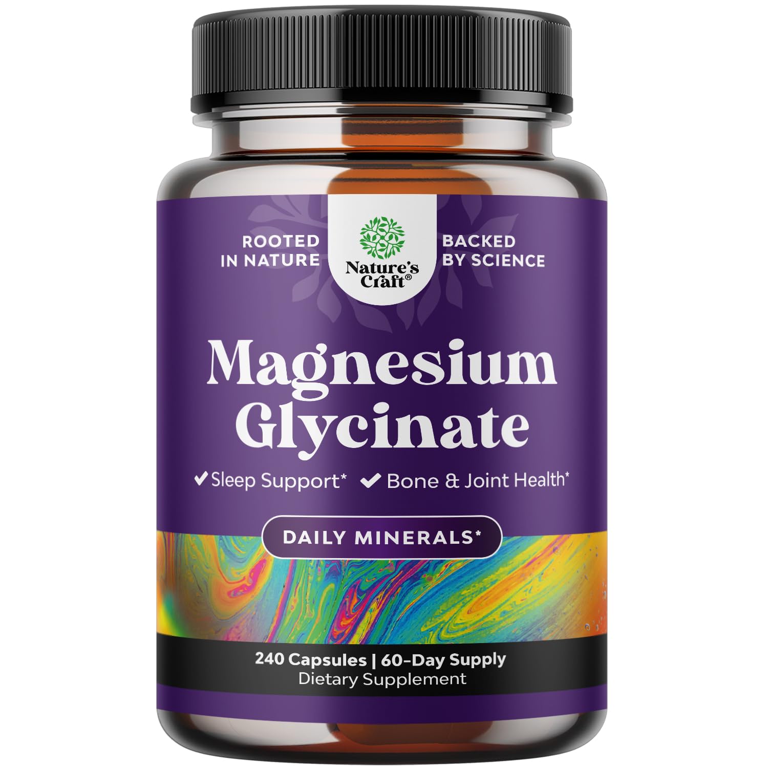 Pure Magnesium Glycinate Supplement 400mg Per Serving - Vegan High Absorption Chelated Magnesium Capsules for Women & Men with Elemental 400mg for Mood Sleep and Relaxation Support - 240 Count