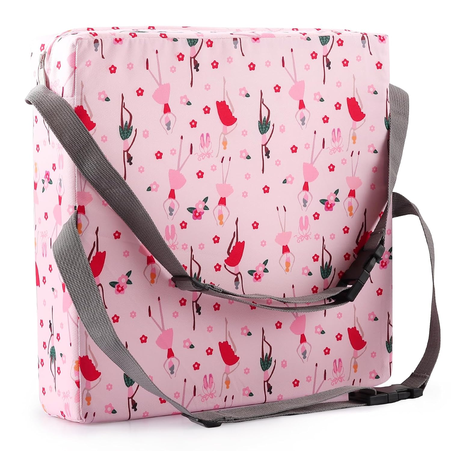 Zicac Portable Seat Cushion Washable with Non-Slip Bottom, Detachable Strong Support Cushion for Toddler Kids Baby Infant (Pink)