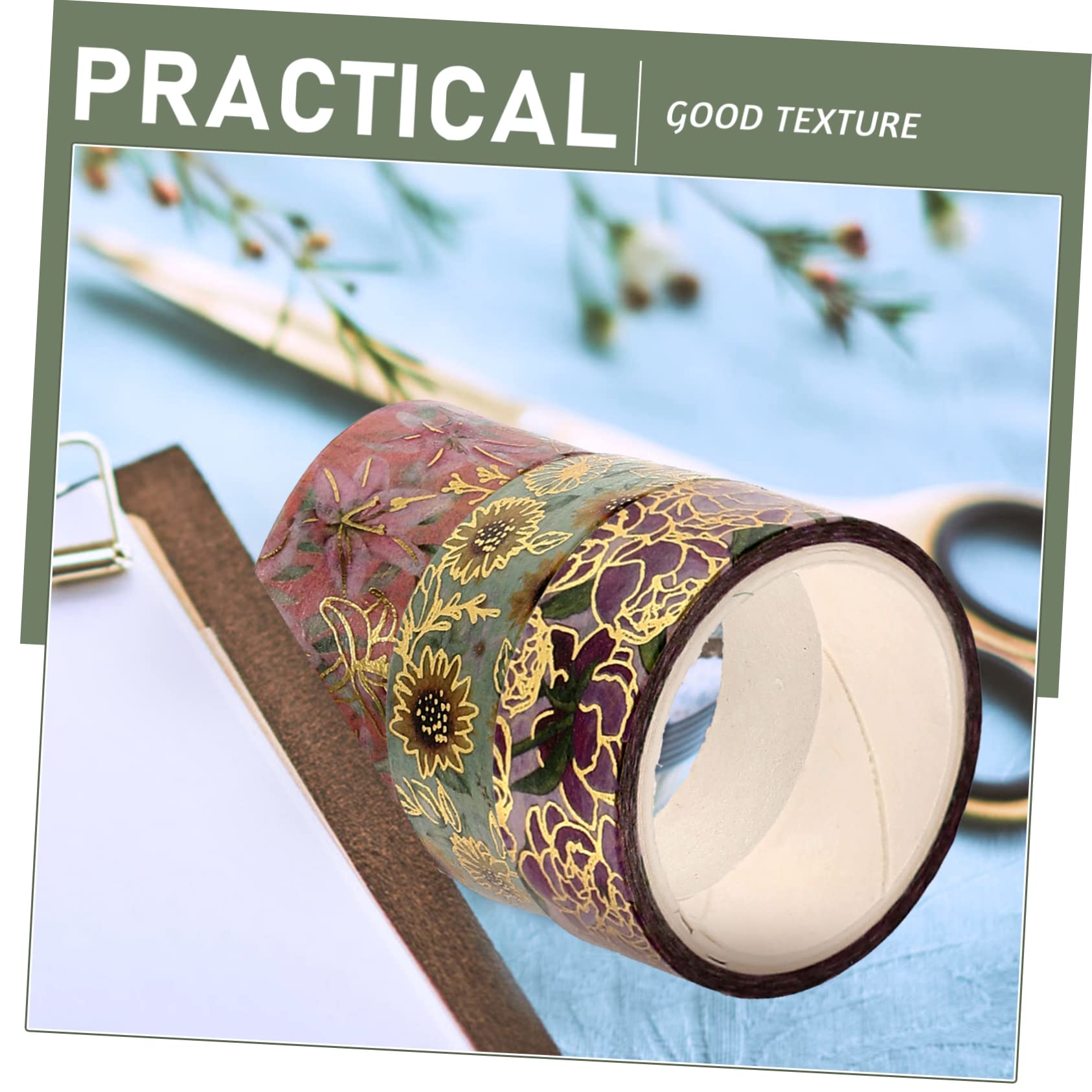 STOBOK 54rollen Washi Tape Mit Goldprägung Und Blumenmuster Dekorative Klebebänder Für Scrapbooking Tagebuch Und Kreative Bastelprojekte Vielseitige Verwendungsmöglichkeiten