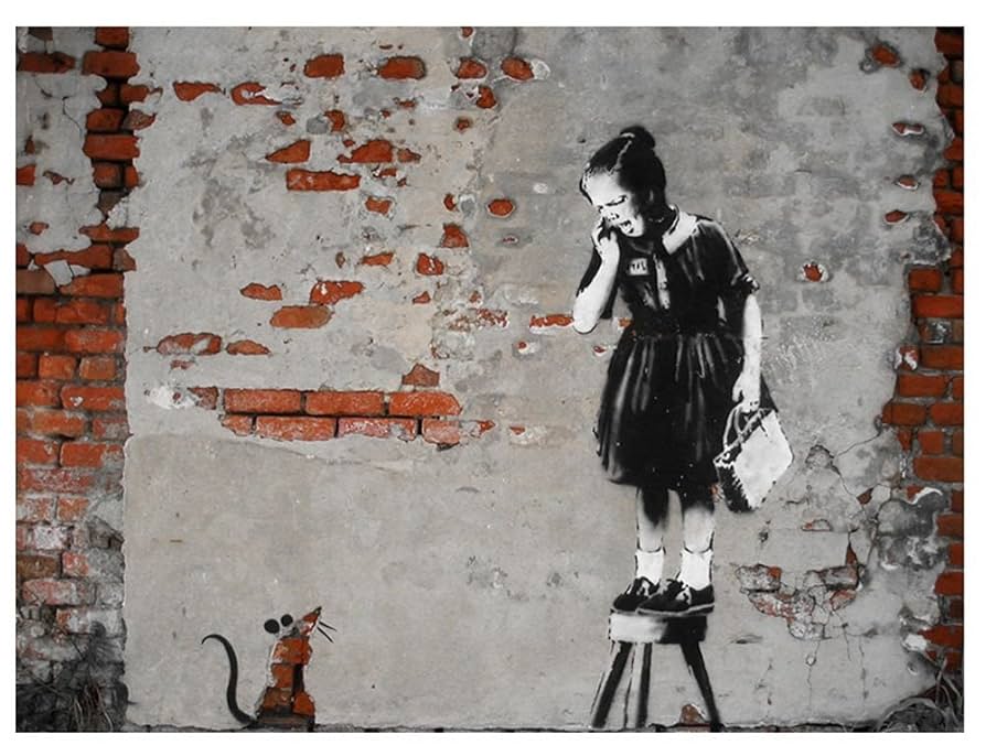 アートポスター/バンクシー・GET OUTネズミ アートポスター/バンクシー