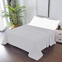 Vista 11 de TBM 1PC Solid Flat Sheet Smooth Touch Hotel Quality 100% Egyptian Cotton Perfectly Fit for Oversize and Extra Height Bed Solid 600 Thread Count