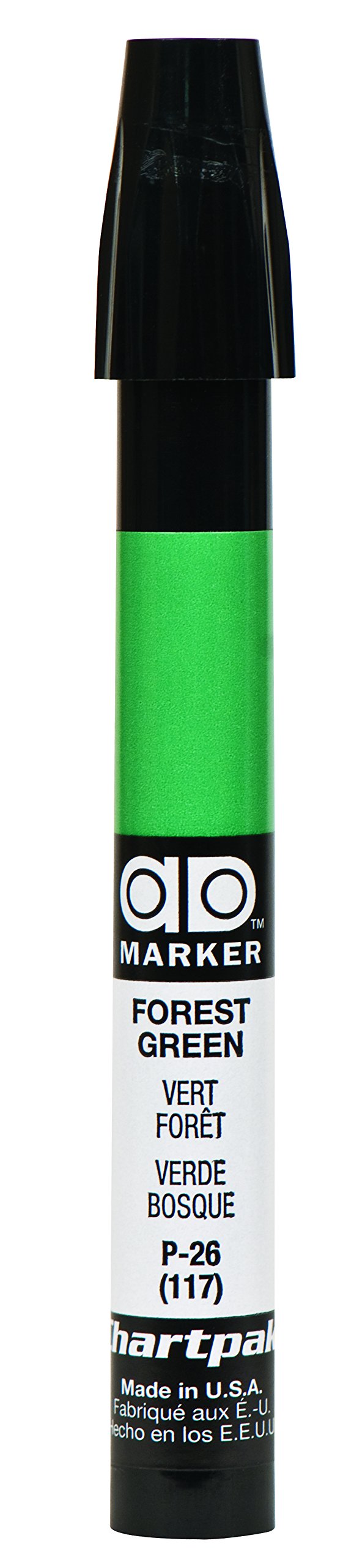 The Original Chartpak AD Marker, Tri-Nib, Forest Green, 1 Each (P26)
