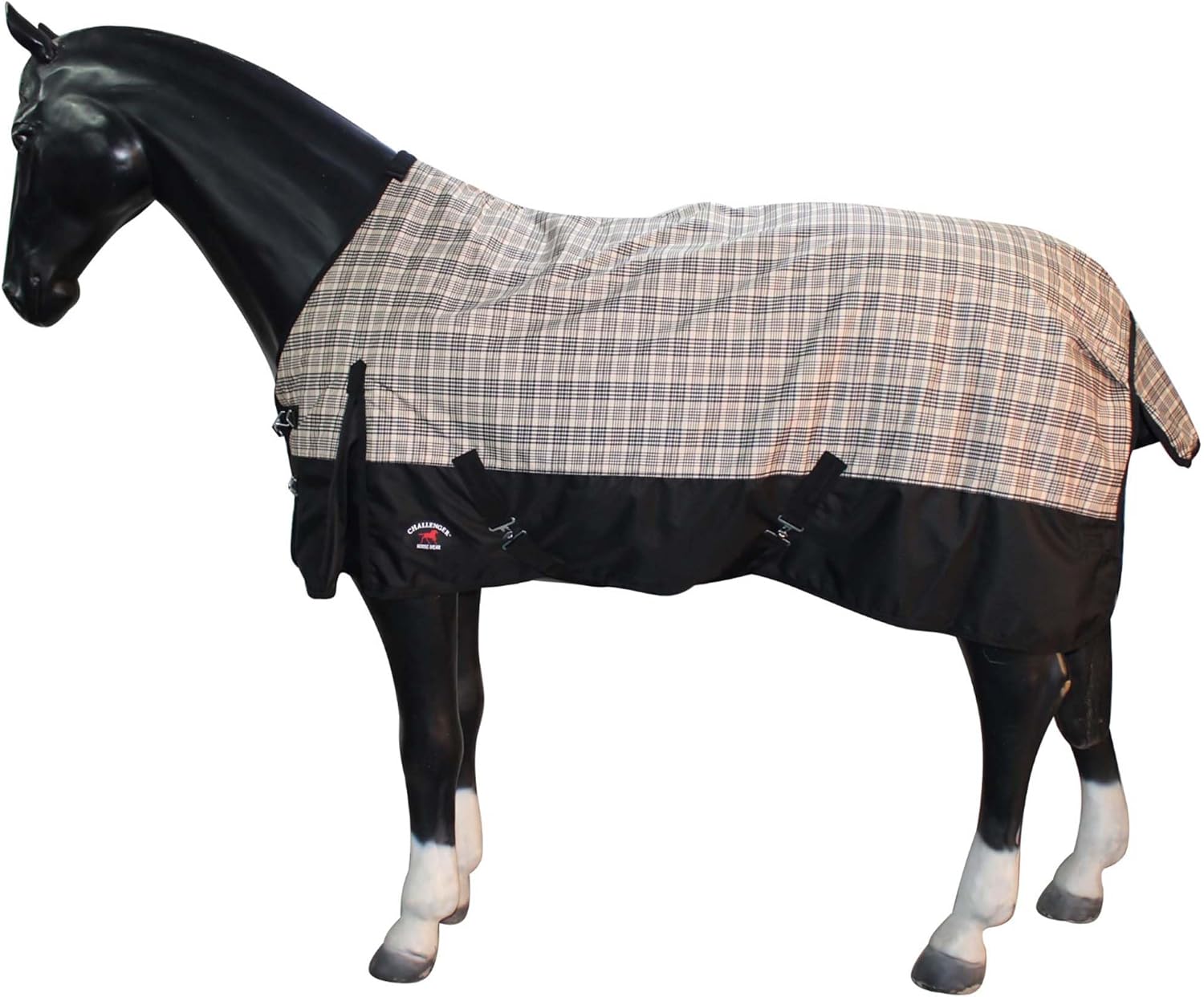 Challenger 600D Horse Turnout Waterproof 300 GMS Fill Plaid Winter Blanket Coat 21EE07