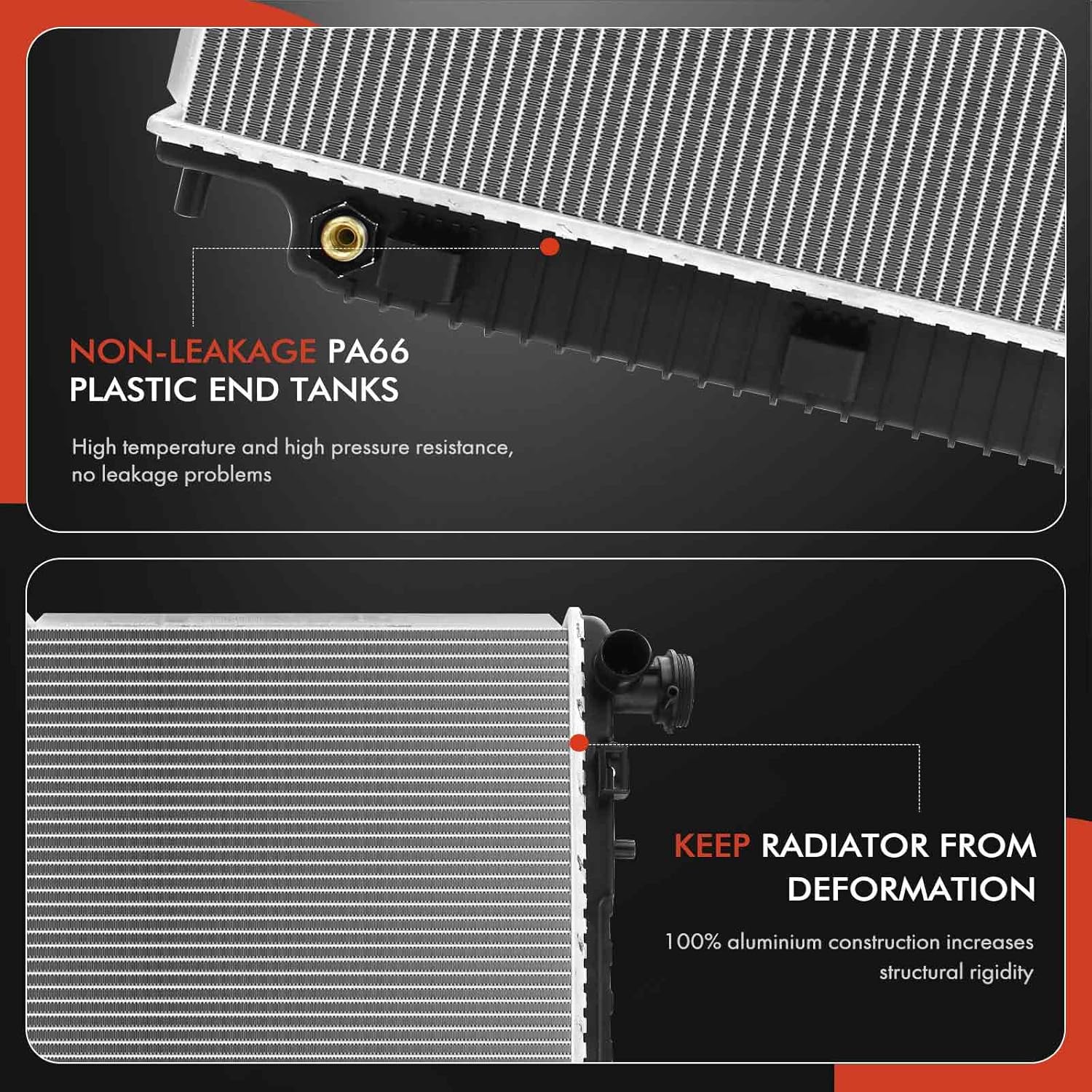 A-Premium Engine Coolant Radiator Assembly with Transmission Oil Cooler Compatible with Chevrolet Caprice 2011 & Pontiac G8 2008-2009, 6.0L 6.2L, Automatic Transmission, Replace# 92191918, 92216759