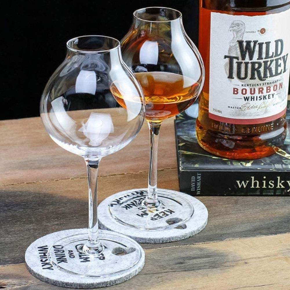 Decanter Bicchieri Whisky Calice in Cristallo di Whisky, Bicchiere da Barista X2