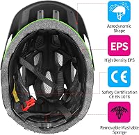 Tadpole Kerékpáros Sisak LED Lámpával Felnőtteknek 57-62cm - BlackGreen 5