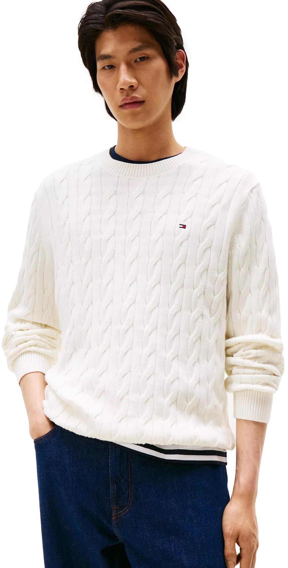Tommy Hilfiger Men's Iconic Cable Knit Sweater 2024 Collection