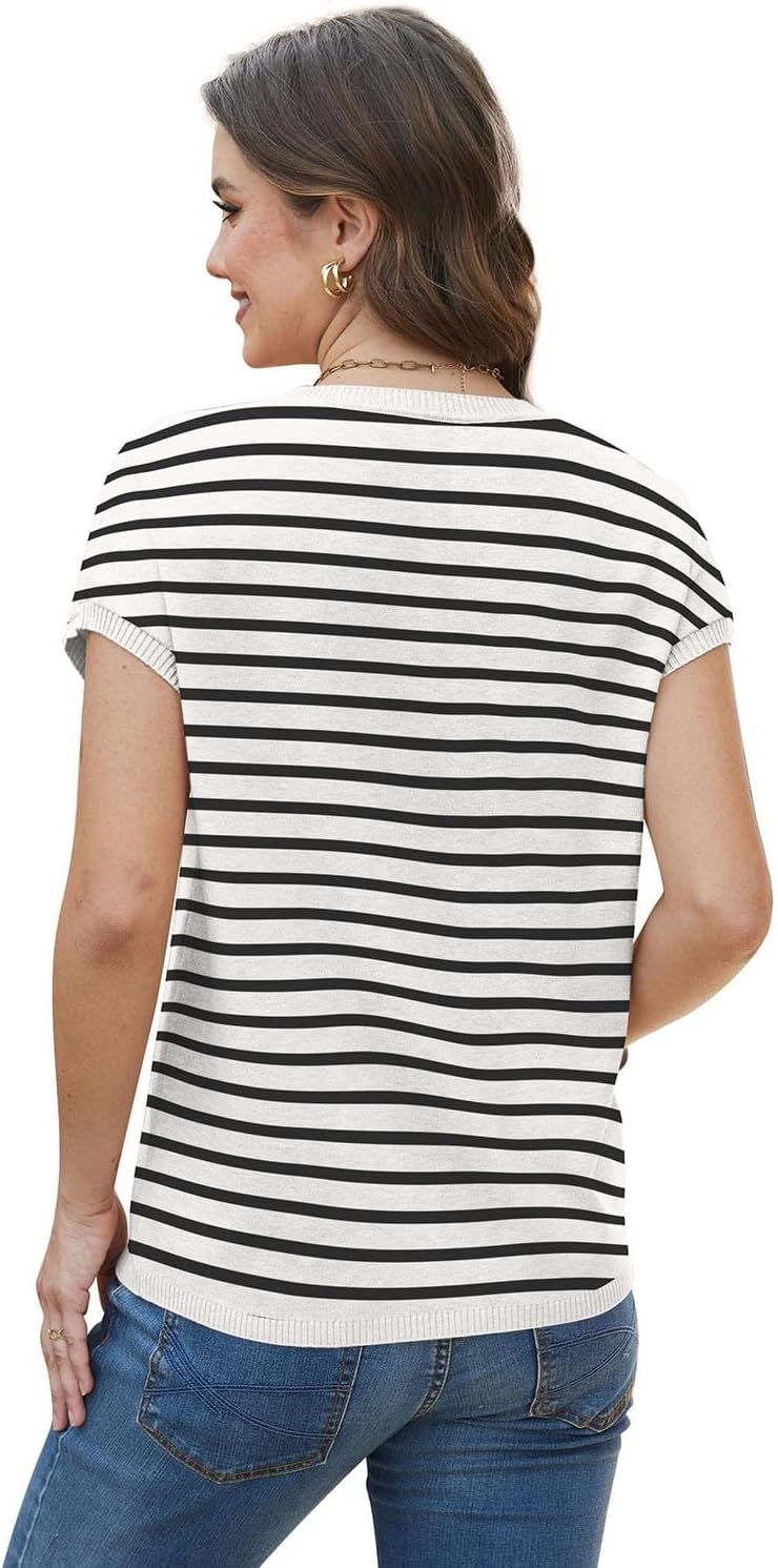 WIHOLL Short Sleeve Sweater for Women Summer Tops Crew Neck Fashion Clothing Tshirts Shirts Travel Outfits Dressy Casual - Image 5