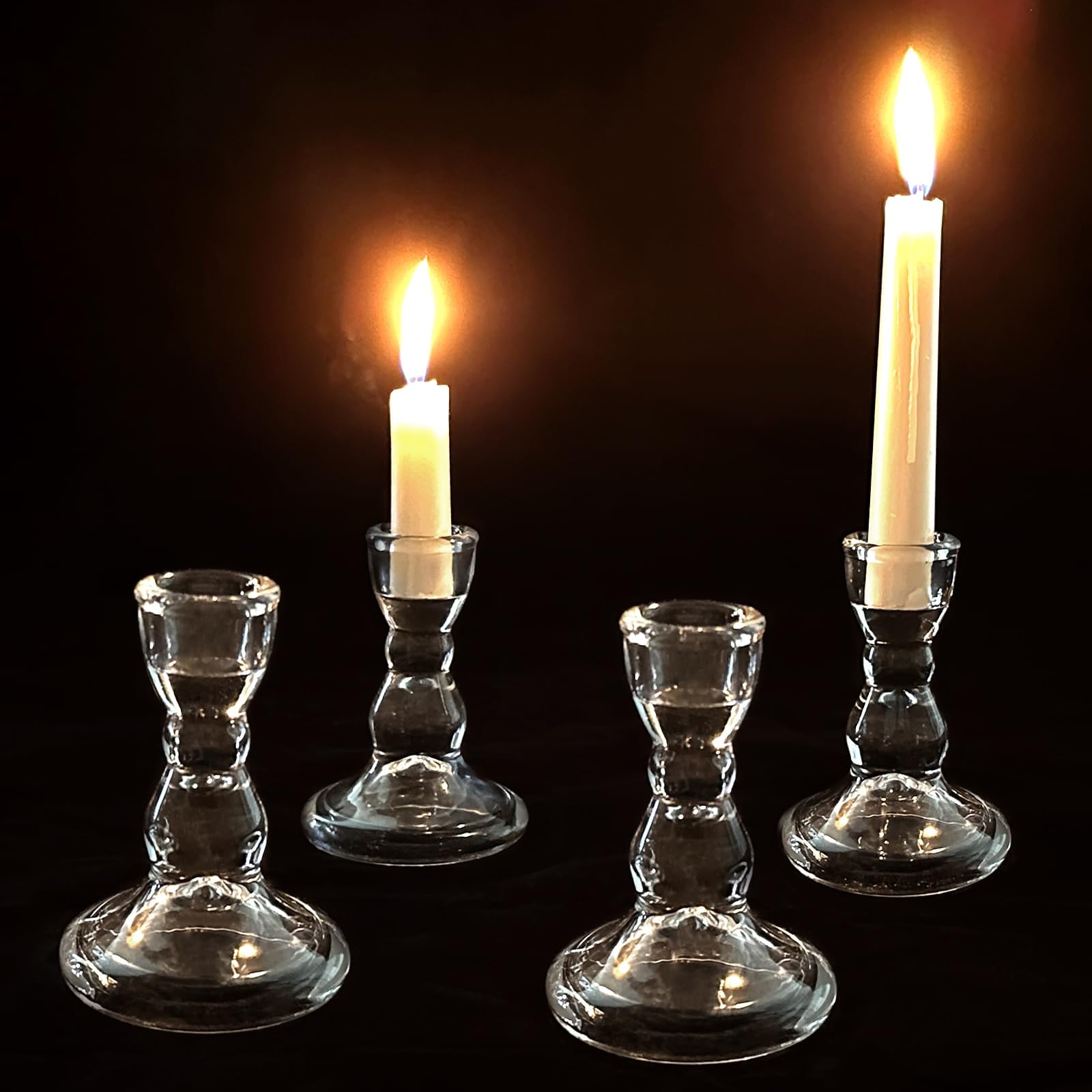 Porte bougie 3 mèches verre soufflé jaune Partylite - Décoration