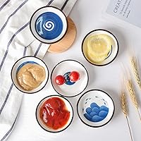 Vista 8 de Juego de 6 platos de salsa de soja de cerámica, cuencos de salsa de soja para sushi, plato para servir de 3.5 pulgadas, juego de vajilla