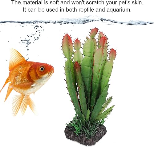 Miniatura 4 de Planta artificial de cactus, plantas acuáticas de plástico de simulación, terrario, reptiles, hábitats, decoración del hogar, para peces, acuarios,