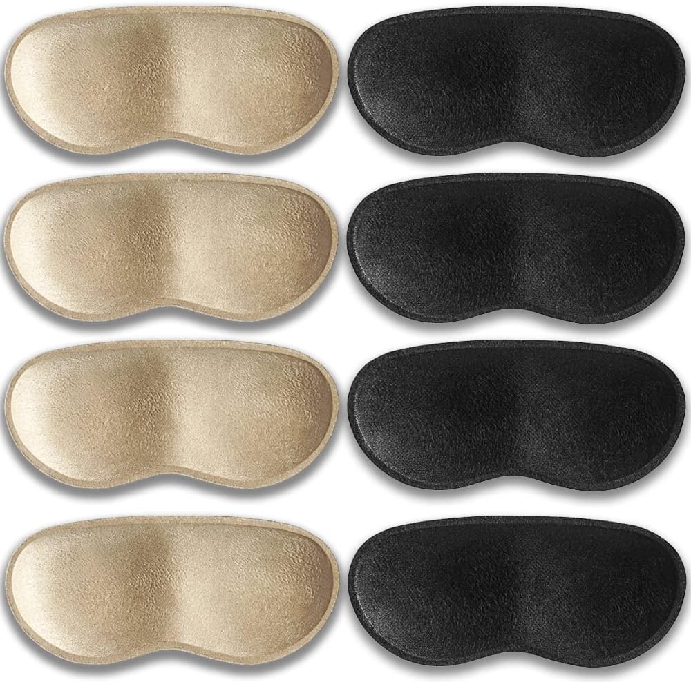 Dr.Foot Heel Grips for Men and Women, Self-Adhesive Heel Cushion Inserts Prevent Slipping, Rubbing, Blisters, Foot Pain, and Improve Shoe Fit - 2pairs + Extra 1 Shoe Horn (Black)