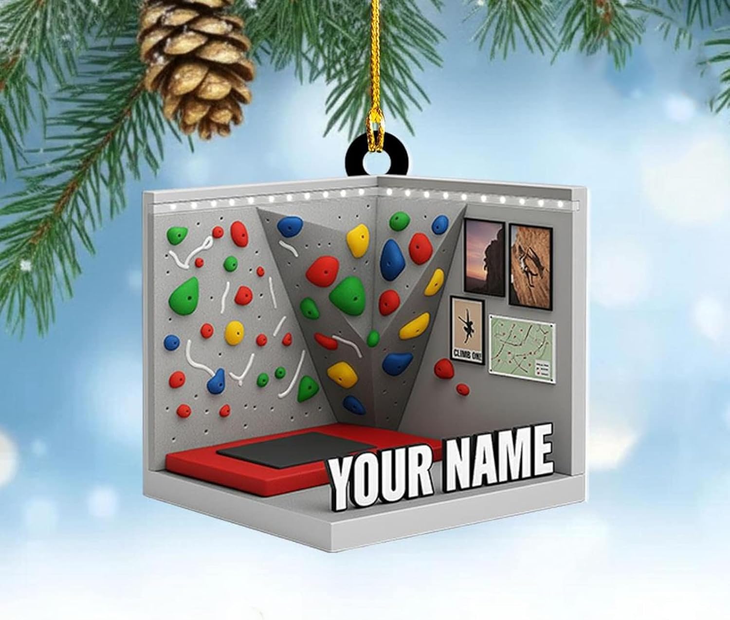 Personalized Climbing Wall Christmas Ornament, Rock Climbing Decor, Indoor Climbing Keepsake Gift, Mountain Climber Lovers Gift Thdso-3000
