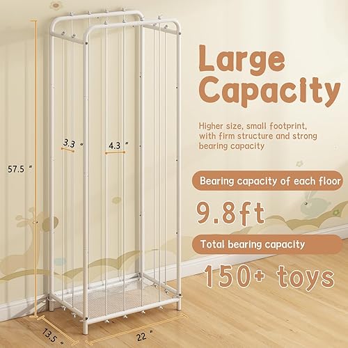 Miniatura 7 de Almacenamiento de animales de peluche de metal, nunca se desmorona, soporte extra grande para animales de peluche, organizador de juguetes de felpa