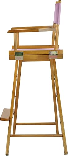 Miniatura 4 de Casual Home 230-05021-22 - Silla de director de 30 in, marco de roble miel, con lona color rosa, altura de barra